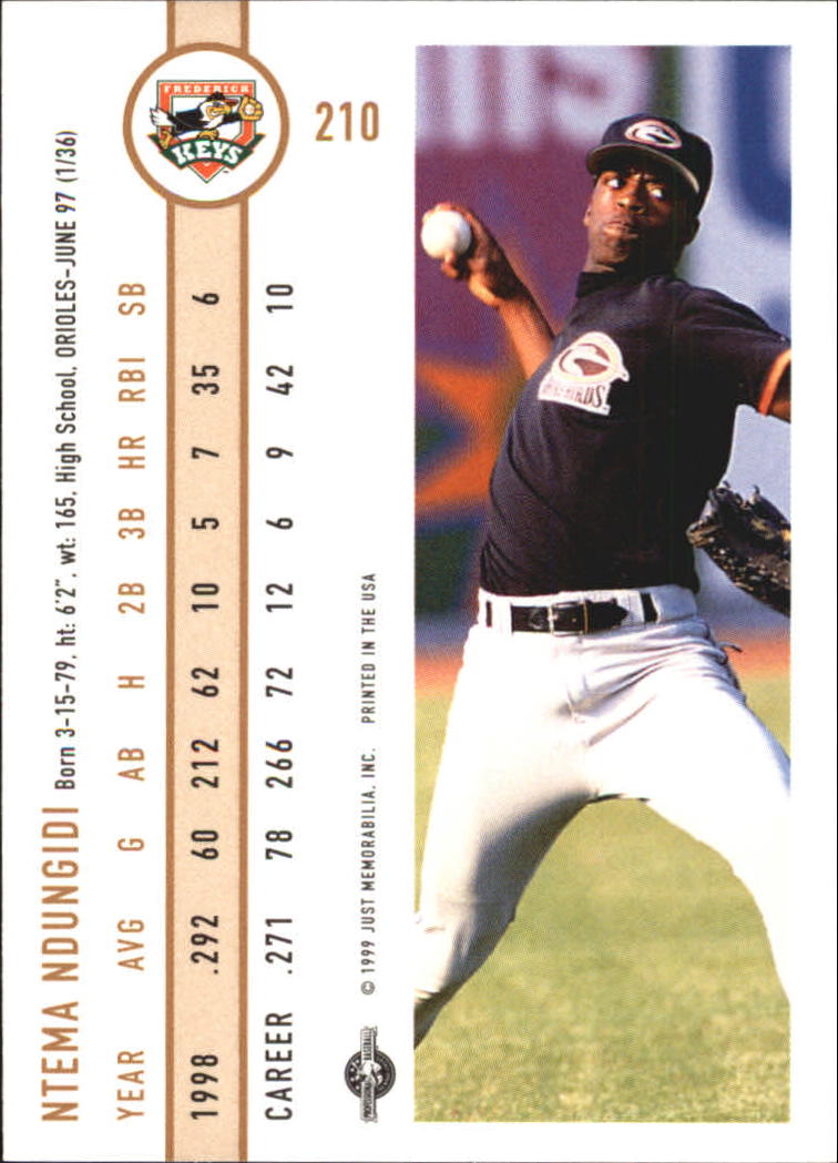 B6666- 1999 Just Baseball Card #s 1-250 +Rookies -You Pick- 15+ FREE US SHIP - Picture 399 of 476