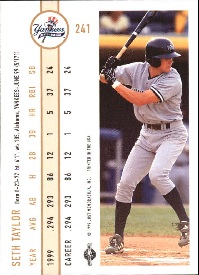 B6666- 1999 Just Baseball Card #s 1-250 +Rookies -You Pick- 15+ FREE US SHIP - Picture 458 of 476