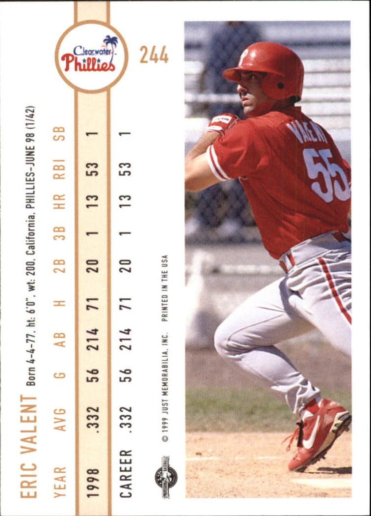 B6666- 1999 Just Baseball Card #s 1-250 +Rookies -You Pick- 15+ FREE US SHIP - Picture 464 of 476