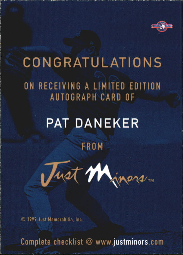 1999 Just Autographs #31 Pat Daneker PV back image