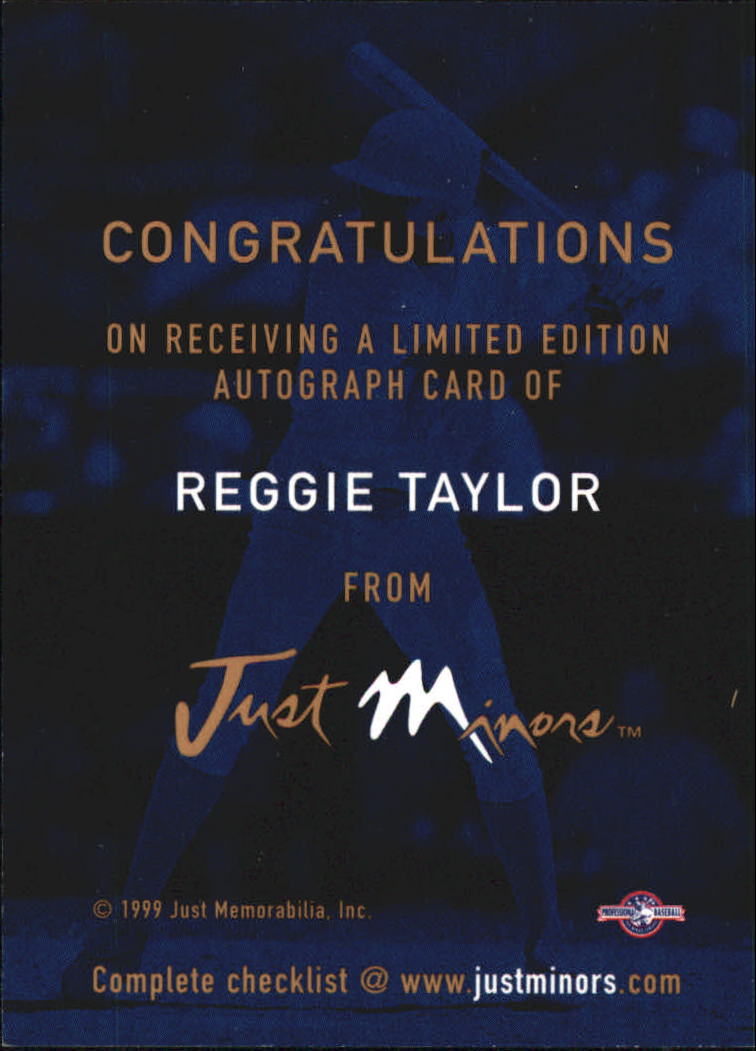 1999 Just Autographs #112 Reggie Taylor IM back image