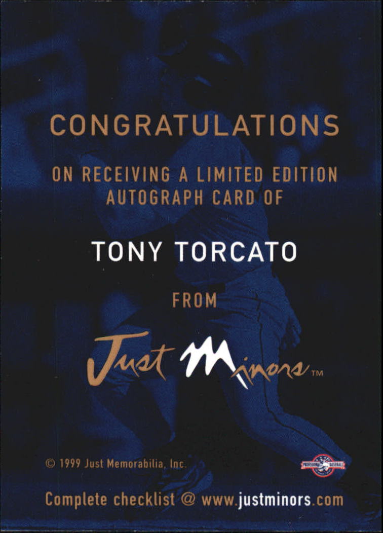 1999 Just Autographs #116 Tony Torcato JF back image