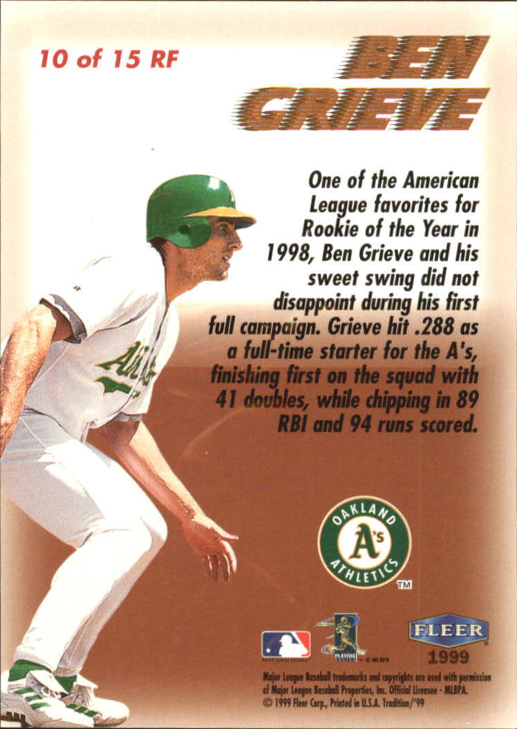 1999 Fleer Tradition Baseball "Rookie Flashback" Insert Cards - Picture 21 of 31