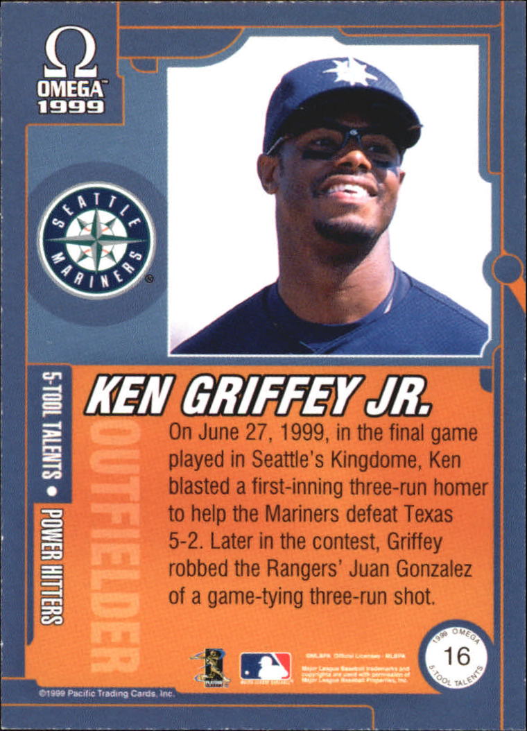 1999 Pacific Omega 5-Tool Talents #16 Ken Griffey Jr. back image