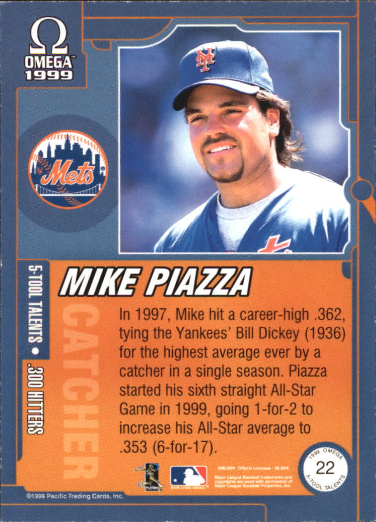 1999 Pacific Omega 5-Tool Talents #22 Mike Piazza back image