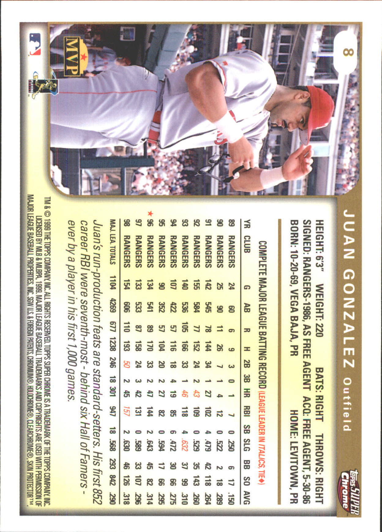B6652- 1999 Topps SuperChrome GRANDES BB Tarjetas 1-36 -Tú eliges- 15+ ENVÍO GRATUITO A EE. UU. - Imagen 17 de 73