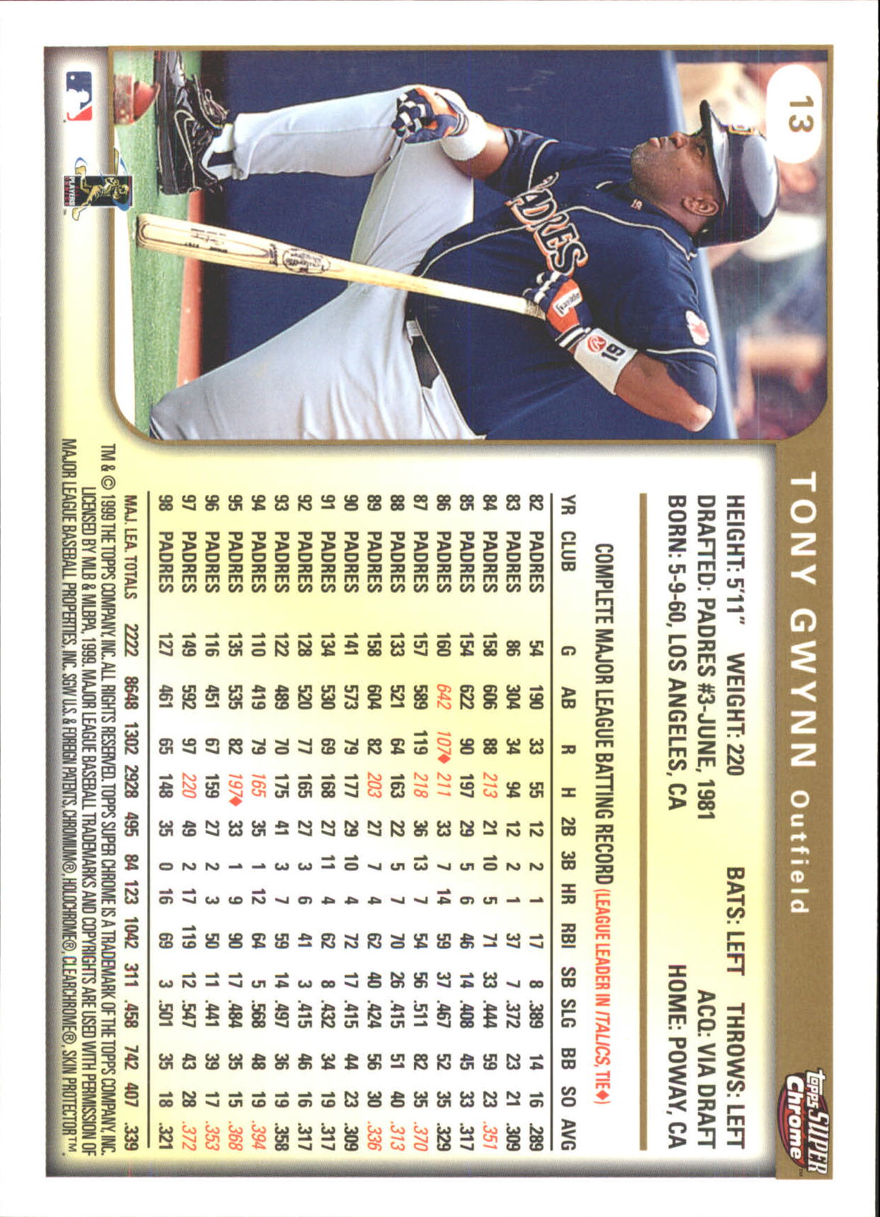 B6652- 1999 Topps SuperChrome GRANDES BB Tarjetas 1-36 -Tú eliges- 15+ ENVÍO GRATUITO A EE. UU. - Imagen 27 de 73