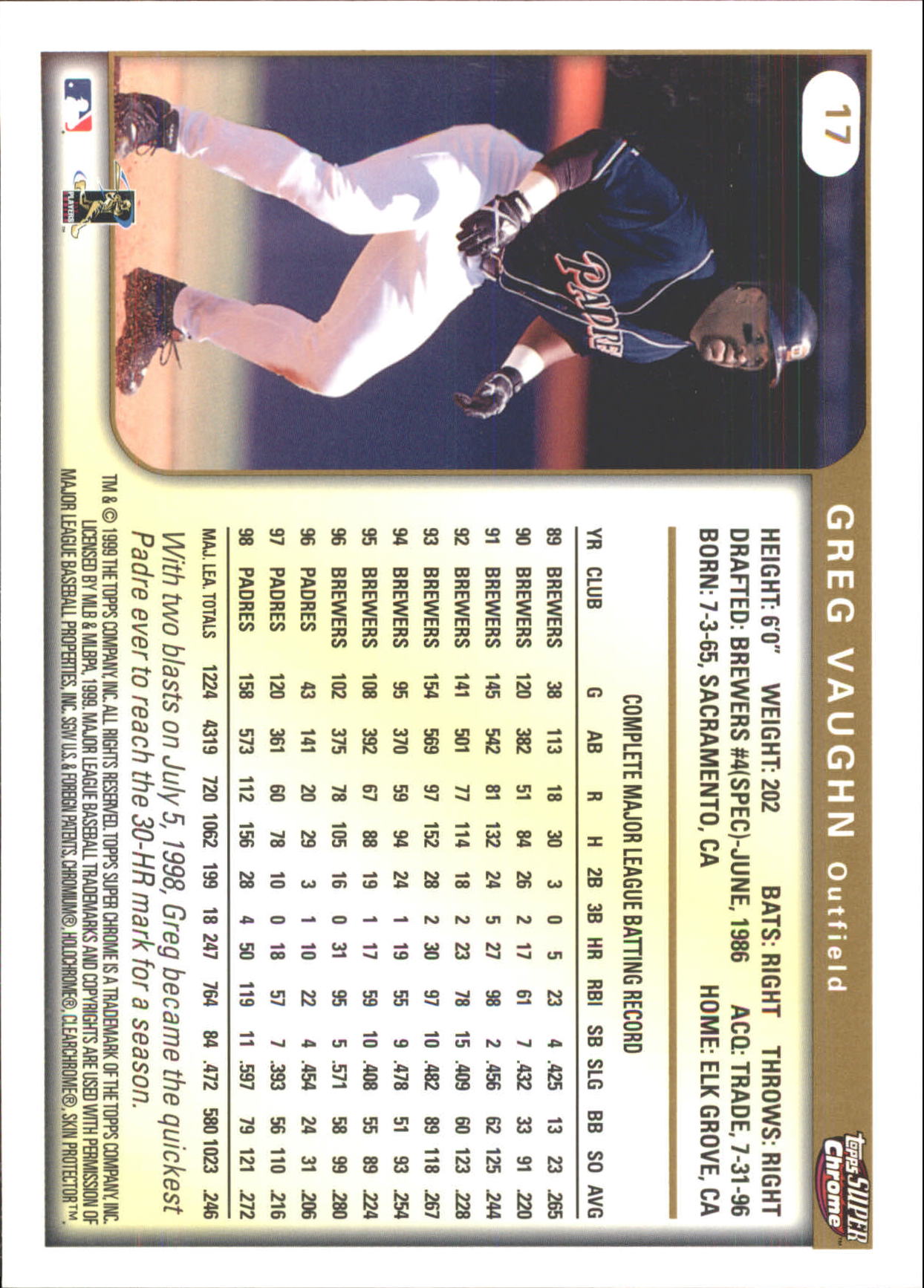 B6652- 1999 Topps SuperChrome GRANDES BB Tarjetas 1-36 -Tú eliges- 15+ ENVÍO GRATUITO A EE. UU. - Imagen 35 de 73