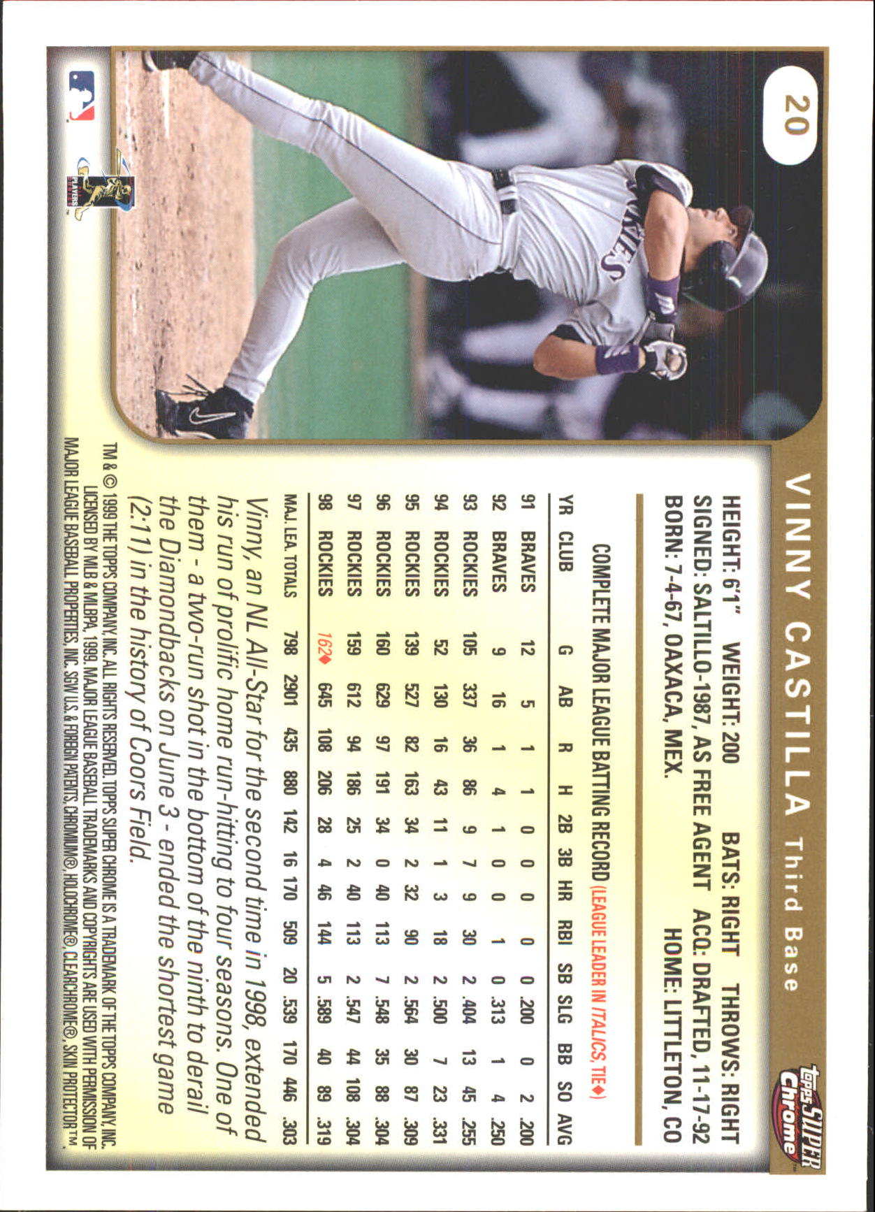 B6652- 1999 Topps SuperChrome GRANDES BB Tarjetas 1-36 -Tú eliges- 15+ ENVÍO GRATUITO A EE. UU. - Imagen 41 de 73