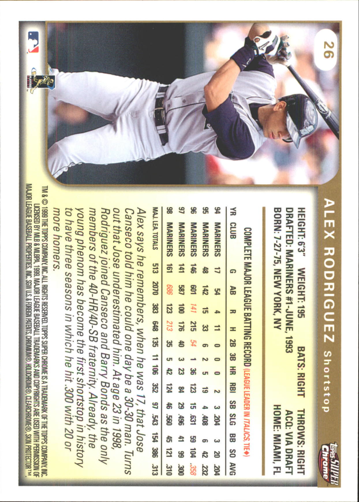 B6652- 1999 Topps SuperChrome GRANDES BB Tarjetas 1-36 -Tú eliges- 15+ ENVÍO GRATUITO A EE. UU. - Imagen 53 de 73