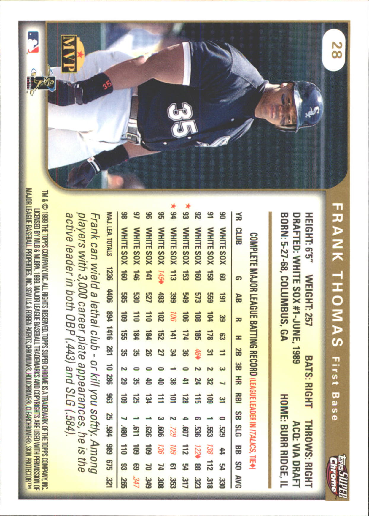 B6652- 1999 Topps SuperChrome GRANDES BB Tarjetas 1-36 -Tú eliges- 15+ ENVÍO GRATUITO A EE. UU. - Imagen 57 de 73