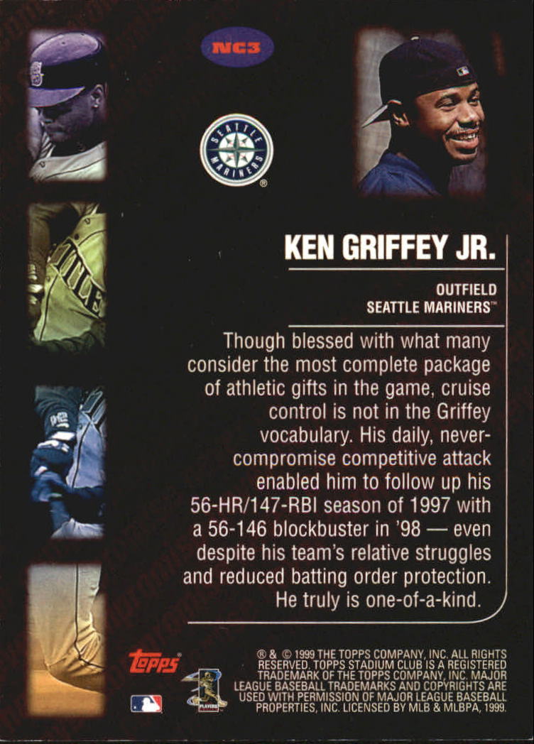 1999 Stadium Club Never Compromise #NC3 Ken Griffey Jr. back image