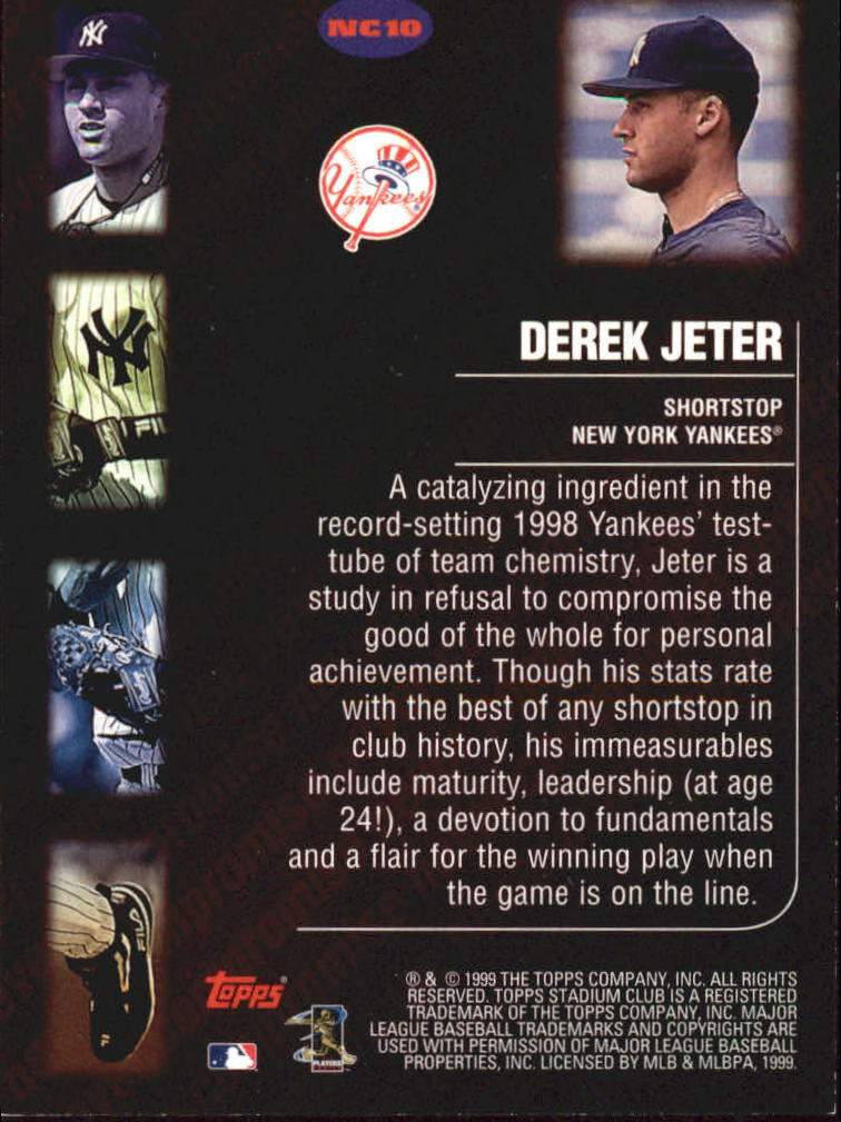 1999 Stadium Club Never Compromise #NC10 Derek Jeter back image