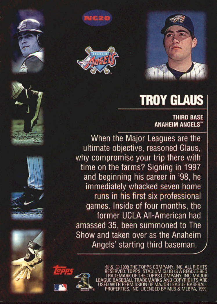 1999 Stadium Club Never Compromise #NC20 Troy Glaus back image