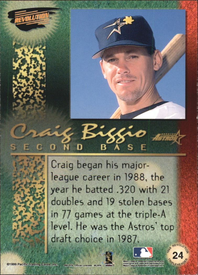 1999 Revolution Tripleheader #24 Craig Biggio back image