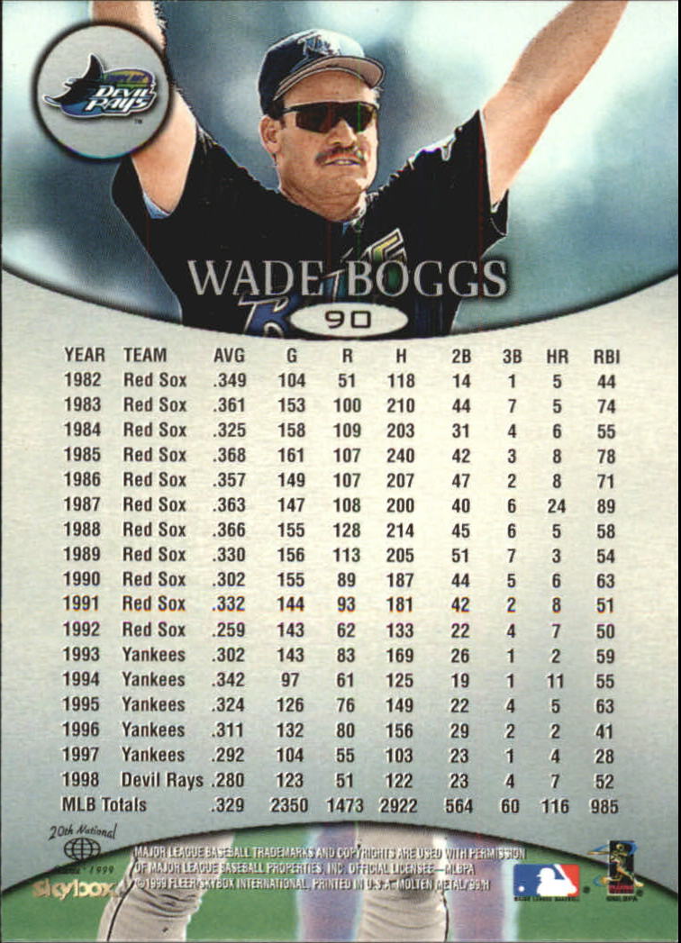 Wade Boggs cards (1989-2024) Red Sox Yankees Rays - You Choose