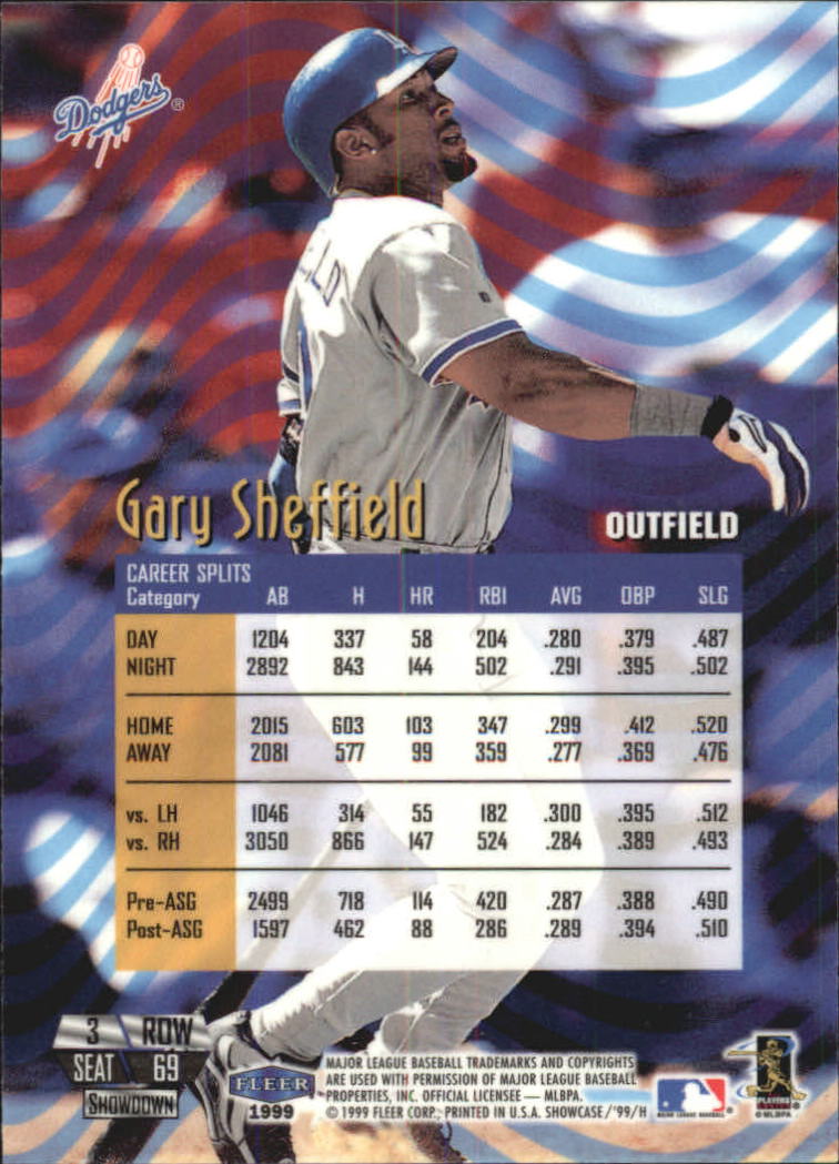 1999 Flair Showcase Row 3 #69 Gary Sheffield back image
