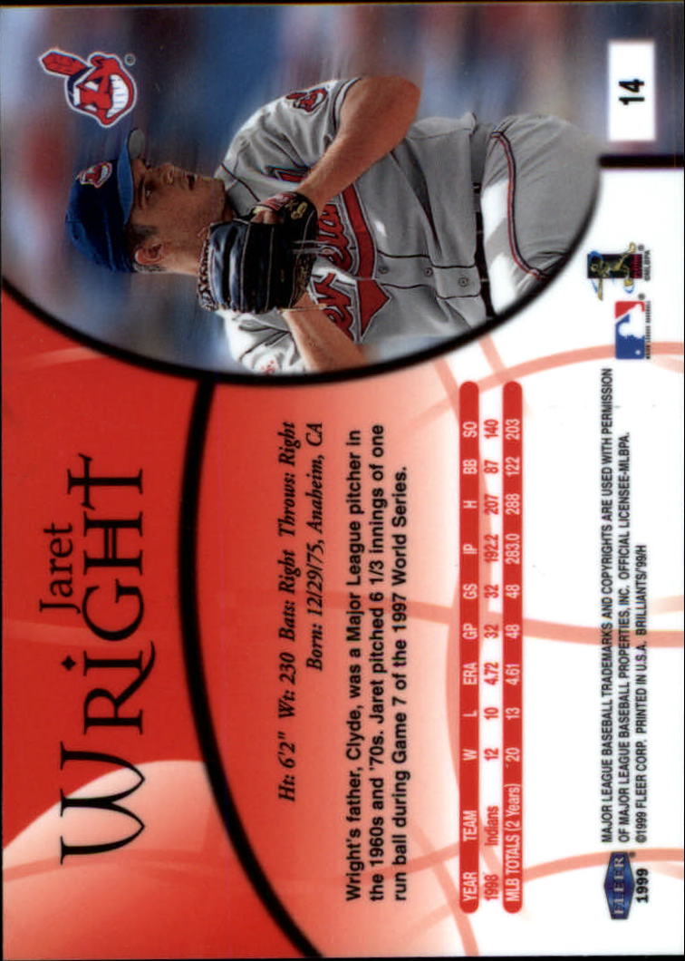 1999 Fleer Brilliants #14 Jaret Wright back image