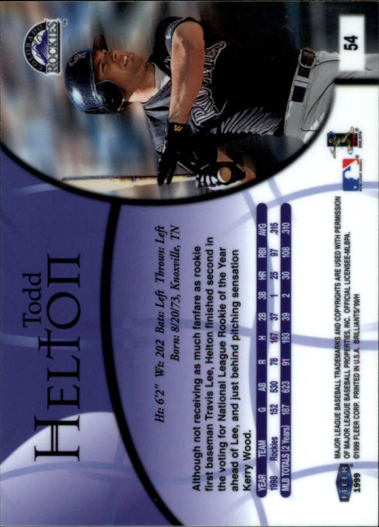 1999 Fleer Brilliants #54 Todd Helton back image