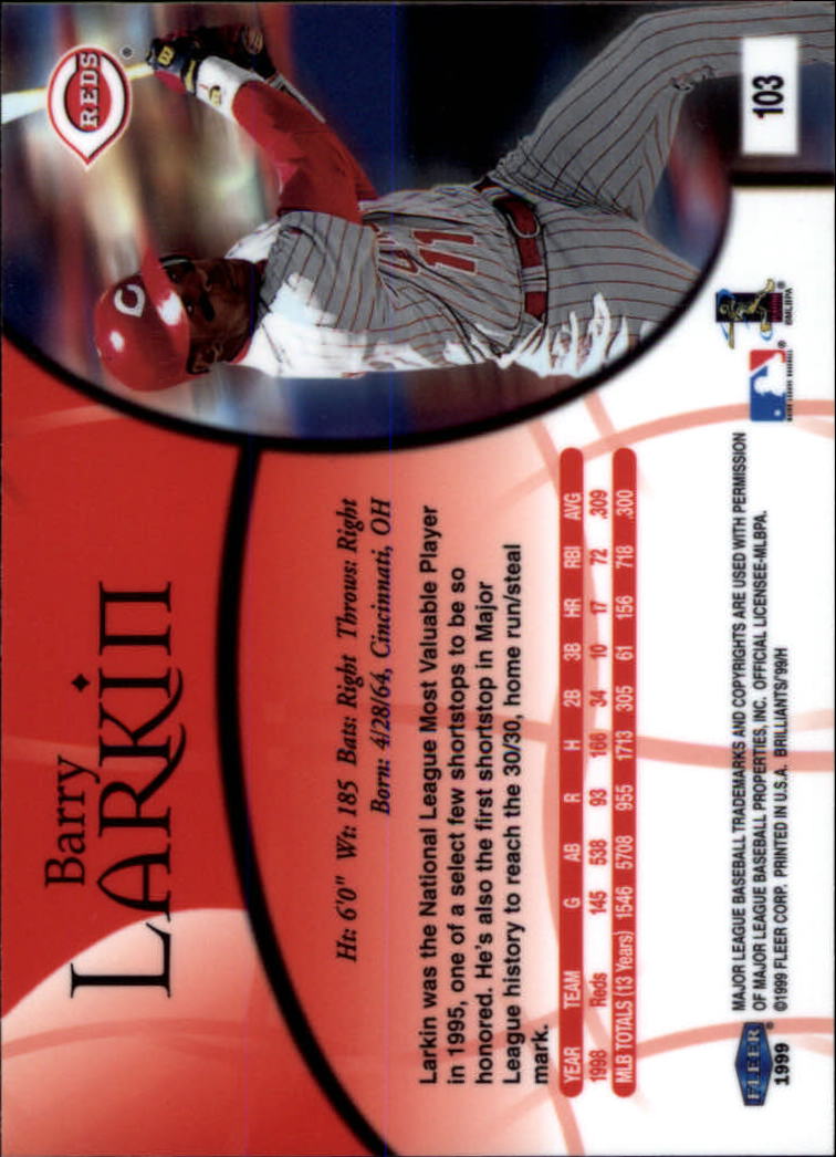 1999 Fleer Brilliants #103 Barry Larkin