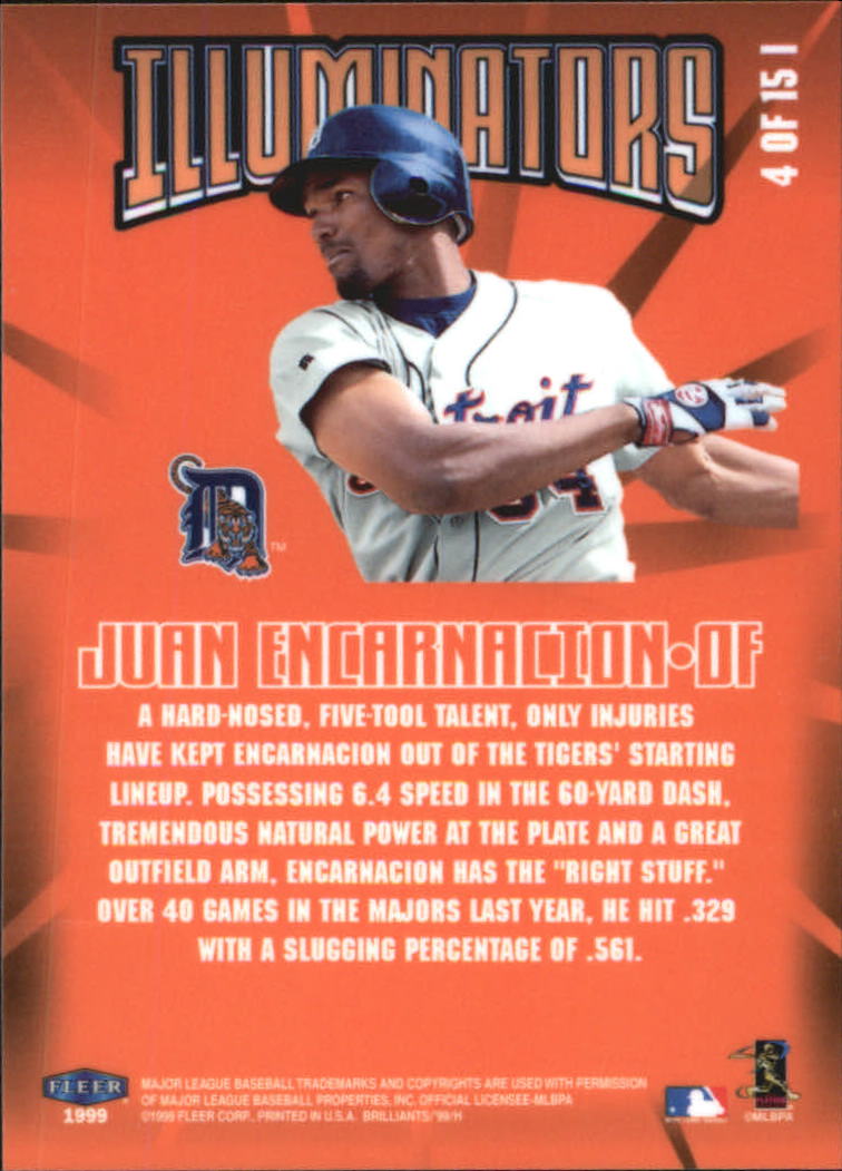 1999 Fleer Brilliants Baseball "Illuminators" Insert Cards - Picture 7 of 13