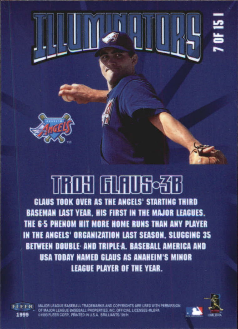 1999 Fleer Brilliants Baseball "Illuminators" Insert Cards - Picture 9 of 13