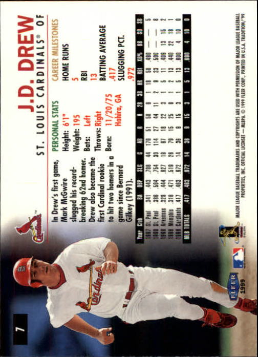 1999 Fleer Tradition #6 Stan Musial back image