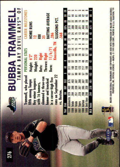 1999 Fleer Tradition #276 Bubba Trammell back image