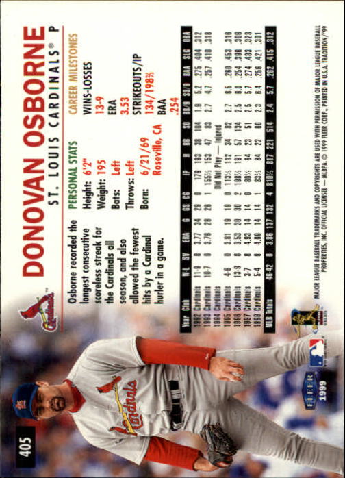 1999 Fleer Tradition Baseball "Main Set" Base Cards #401 to #600 - Picture 9 of 397