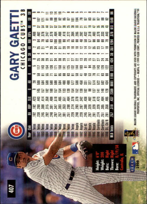 1999 Fleer Tradition Baseball "Main Set" Base Cards #401 to #600 - Picture 13 of 397