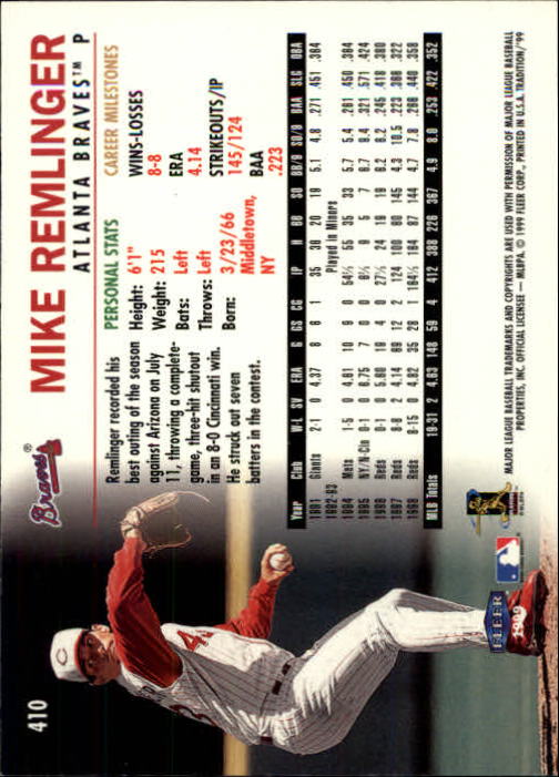1999 Fleer Tradition Baseball "Main Set" Base Cards #401 to #600 - Picture 19 of 397