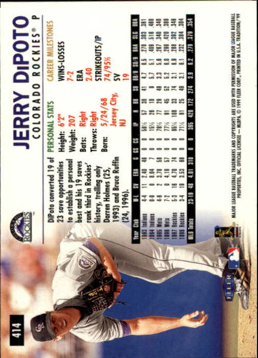 1999 Fleer Tradition Baseball "Main Set" Base Cards #401 to #600 - Picture 27 of 397