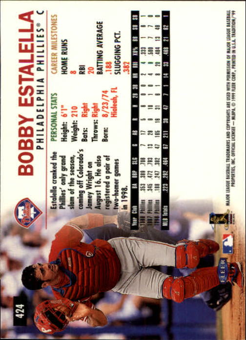 1999 Fleer Tradition Baseball "Main Set" Base Cards #401 to #600 - Picture 47 of 397