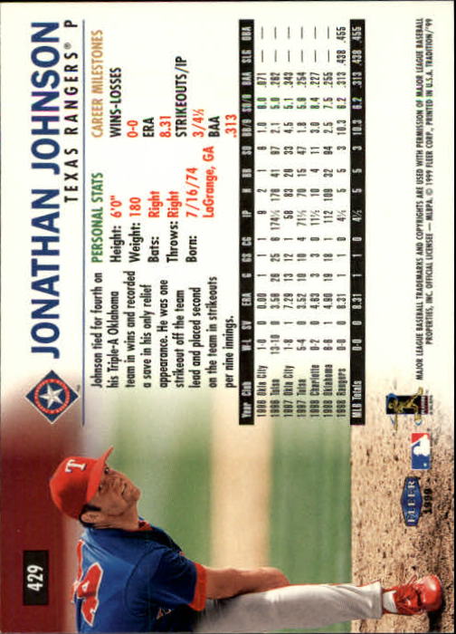 1999 Fleer Tradition Baseball "Main Set" Base Cards #401 to #600 - Picture 57 of 397