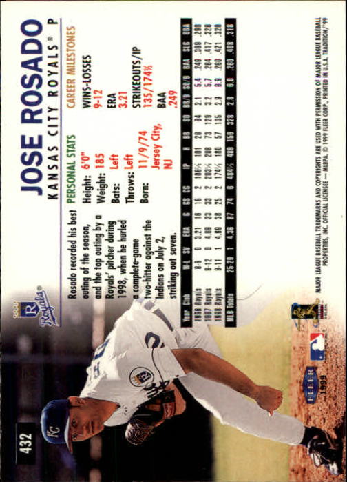1999 Fleer Tradition Baseball "Main Set" Base Cards #401 to #600 - Picture 63 of 397