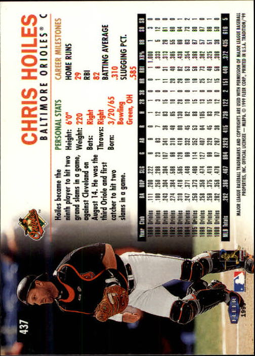 1999 Fleer Tradition Baseball "Main Set" Base Cards #401 to #600 - Picture 73 of 397