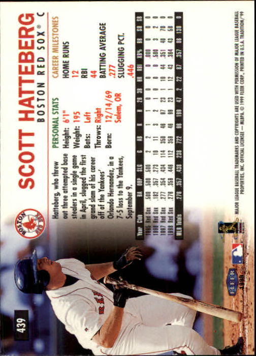 1999 Fleer Tradition Baseball "Main Set" Base Cards #401 to #600 - Picture 77 of 397