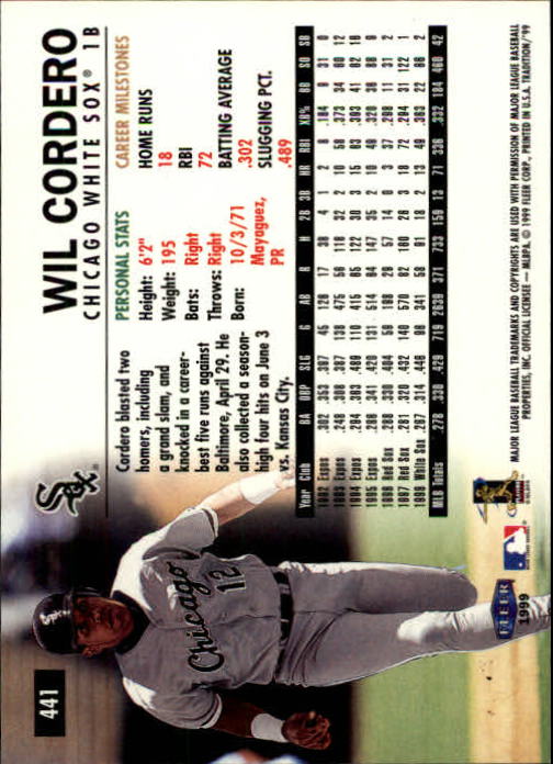 1999 Fleer Tradition Baseball "Main Set" Base Cards #401 to #600 - Picture 81 of 397