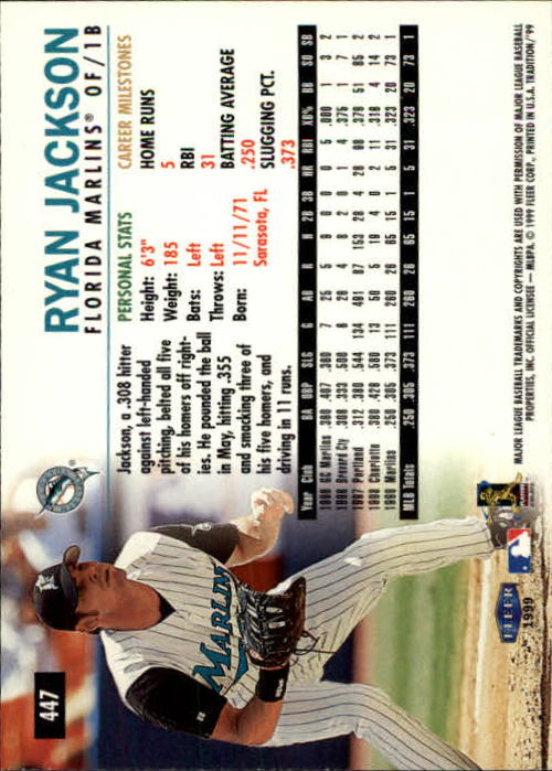 1999 Fleer Tradition Baseball "Main Set" Base Cards #401 to #600 - Picture 93 of 397