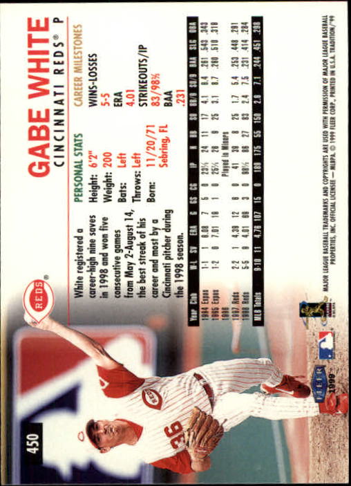 1999 Fleer Tradition Baseball "Main Set" Base Cards #401 to #600 - Picture 99 of 397