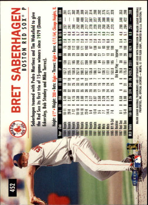 1999 Fleer Tradition Baseball "Main Set" Base Cards #401 to #600 - Picture 103 of 397
