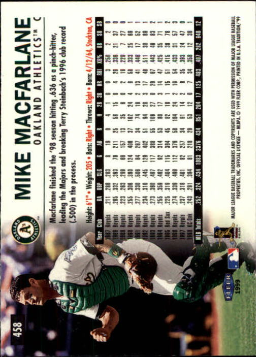 1999 Fleer Tradition Baseball "Main Set" Base Cards #401 to #600 - Picture 115 of 397