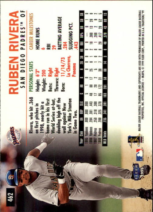 1999 Fleer Tradition Baseball "Main Set" Base Cards #401 to #600 - Picture 123 of 397