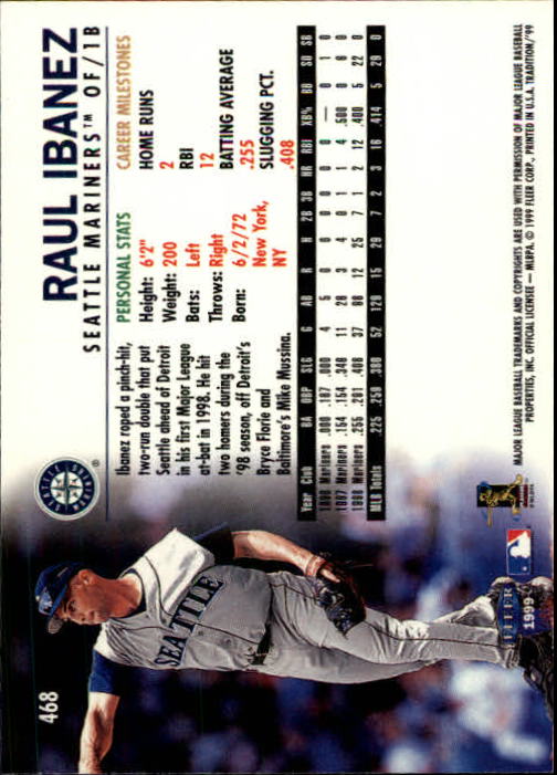 1999 Fleer Tradition Baseball "Main Set" Base Cards #401 to #600 - Picture 135 of 397