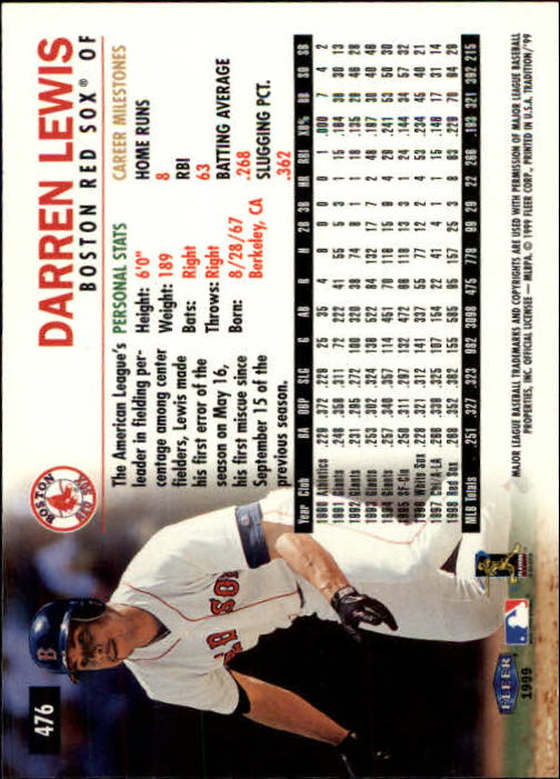 1999 Fleer Tradition Baseball "Main Set" Base Cards #401 to #600 - Picture 151 of 397