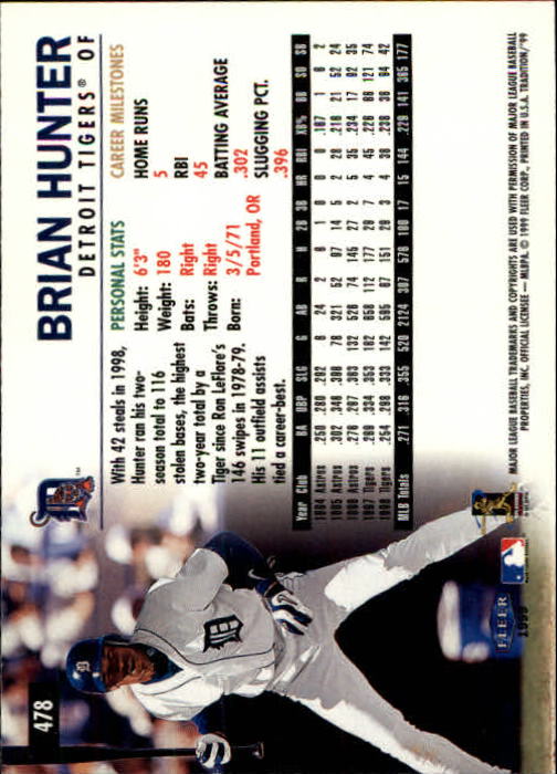 1999 Fleer Tradition Baseball "Main Set" Base Cards #401 to #600 - Picture 155 of 397