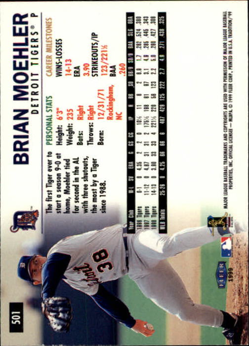 1999 Fleer Tradition Baseball "Main Set" Base Cards #401 to #600 - Picture 199 of 397