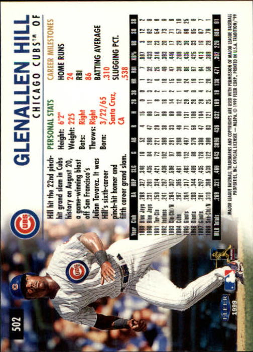 1999 Fleer Tradition Baseball "Main Set" Base Cards #401 to #600 - Picture 203 of 397