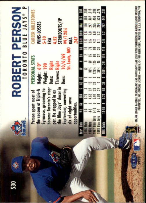 1999 Fleer Tradition Baseball "Main Set" Base Cards #401 to #600 - Picture 259 of 397