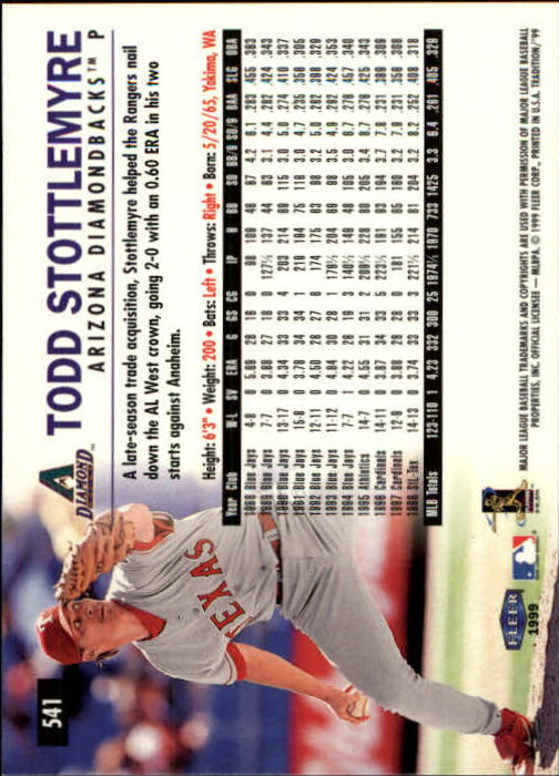 1999 Fleer Tradition Baseball "Main Set" Base Cards #401 to #600 - Picture 281 of 397